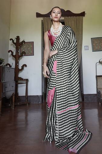 satin printed multicolor casual saree