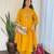 yellow rayon  embroidered straight kurta pant and dupatta set