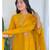 yellow rayon  embroidered straight kurta pant and dupatta set