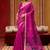 magenta handloom cotton blend weaving classic saree