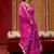 magenta handloom cotton blend weaving classic saree