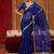 navy blue handloom cotton blend weaving classic saree