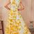 yellow shibori mirror work Anarkali