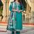 green viscose chanderi embroidered straight kurta pant and dupatta set