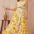 yellow shibori mirror work Anarkali