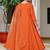 orange vichitra embroidered flared anarkali pant and dupatta set