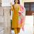 yellow viscose chanderi embroidered straight kurta pant and dupatta set