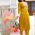 yellow viscose chanderi embroidered straight kurta pant and dupatta set