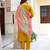 yellow viscose chanderi embroidered straight kurta pant and dupatta set