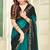 teal black half n half trending designer saree for women