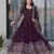 purple georgette heavy embroidered anarkali with dupatta