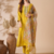yellow viscose chanderi embroidered straight kurta pant and dupatta set