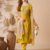 yellow viscose chanderi embroidered straight kurta pant and dupatta set