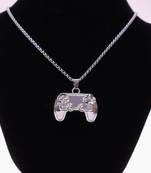 Men   s gaming controller pendant necklace | gamer chain for boys & men | video game jewelry | silver finish necklace