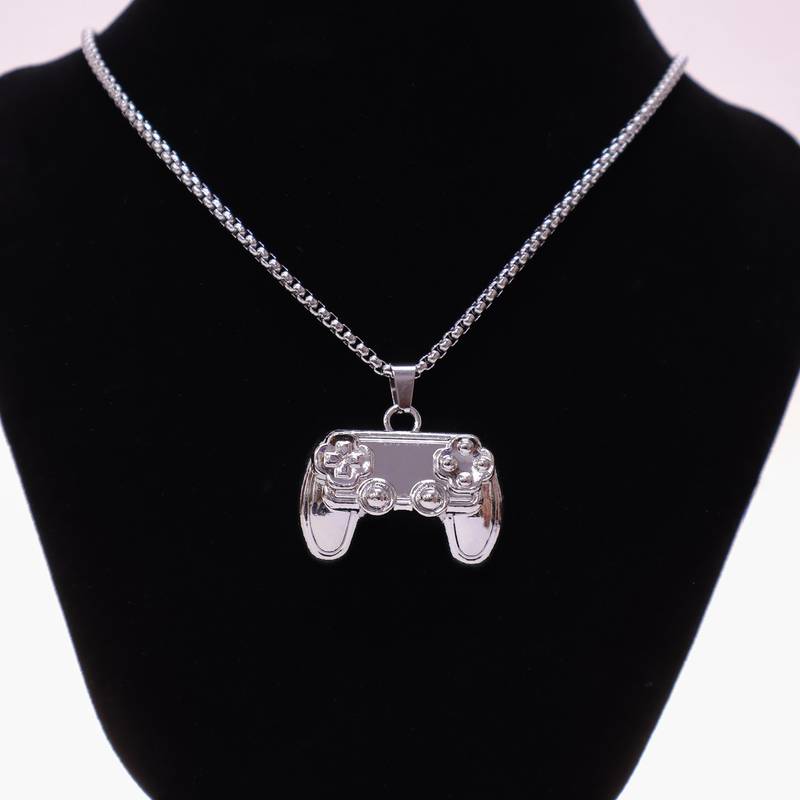 Men’s gaming controller pendant necklace | gamer chain for boys & men | video game jewelry | silver finish necklace