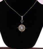 Women’s compass star pendant necklace | elegant gold & silver finish fashion necklace