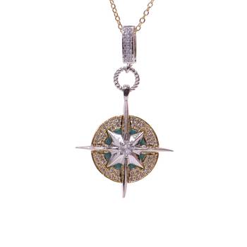 Women   s compass star pendant necklace | elegant gold & silver finish fashion necklace 2