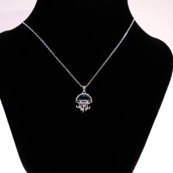 Women   s silver jellyfish pendant necklace | ocean inspired fashion jewelry for girls & women 1