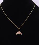 Women’s gold plated mermaid tail pendant necklace | stylish ocean theme jewelry