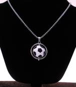Men’s football pendant necklace | sports lover chain for boys & men | soccer ball charm necklace | silver finish jewelry