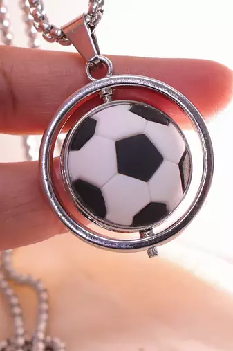 Men’s football pendant necklace | sports lover chain for boys & men | soccer ball charm necklace | silver finish jewelry