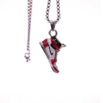 Abhika creations men   s sneaker pendant necklace | hip hop streetwear silver plated stainless steel chain 2