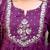 purple cotton embroidered flared anarkali pant and dupatta set