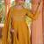 yellow vichitra silk embroidered flared anarkali pant and dupatta set