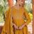 yellow vichitra silk embroidered flared anarkali pant and dupatta set