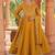 yellow vichitra silk embroidered flared anarkali pant and dupatta set