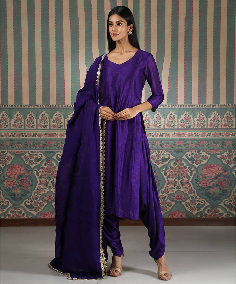 Purple kurta set
