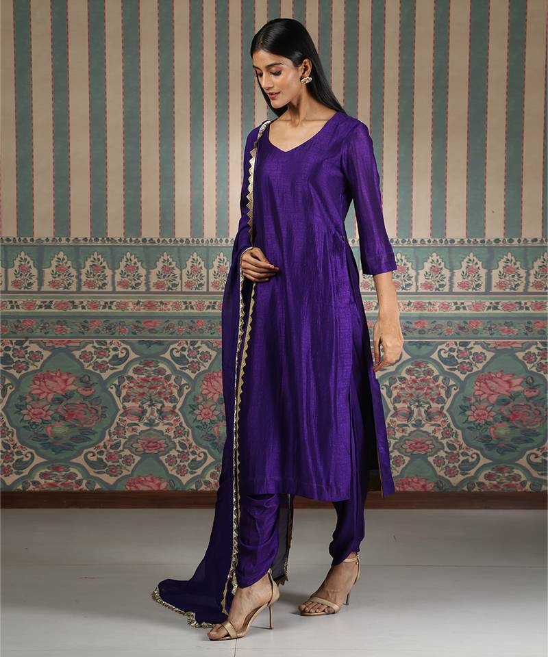Purple kurta set