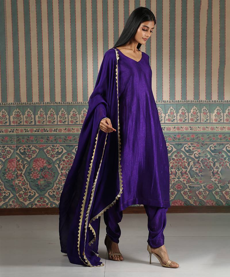 Purple kurta set
