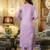 purple embroidered viscose rayon straight kurta pant and dupatta set