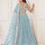 SKY BLUE NET SEQUIN EMBROIDERED LEHENGA SET WITH CHOLI AND DUPATTA