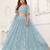 SKY BLUE NET SEQUIN EMBROIDERED LEHENGA SET WITH CHOLI AND DUPATTA