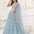 SKY BLUE NET SEQUIN EMBROIDERED LEHENGA SET WITH CHOLI AND DUPATTA
