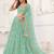 SEA GREEN NET SEQUIN EMBROIDERED LEHENGA SET WITH CHOLI AND DUPATTA