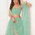 SEA GREEN NET SEQUIN EMBROIDERED LEHENGA SET WITH CHOLI AND DUPATTA