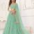 SEA GREEN NET SEQUIN EMBROIDERED LEHENGA SET WITH CHOLI AND DUPATTA