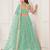 SEA GREEN NET SEQUIN EMBROIDERED LEHENGA SET WITH CHOLI AND DUPATTA