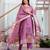 purple jacquard  simmer jacquard straight kurta pant and dupatta set
