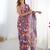 Women's multicolor chinon digital printed designer saree with blouse