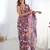 Women's multicolor chinon digital printed designer saree with blouse