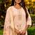 peach embroidered roman straight kurta pant and dupatta set