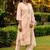 peach embroidered roman straight kurta pant and dupatta set