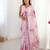 Women's baby pink chinon digital printed designer saree with blouse