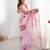 Women's baby pink chinon digital printed designer saree with blouse