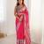 Women's pink chinon digital printed designer saree with blouse