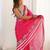 Women's pink chinon digital printed designer saree with blouse